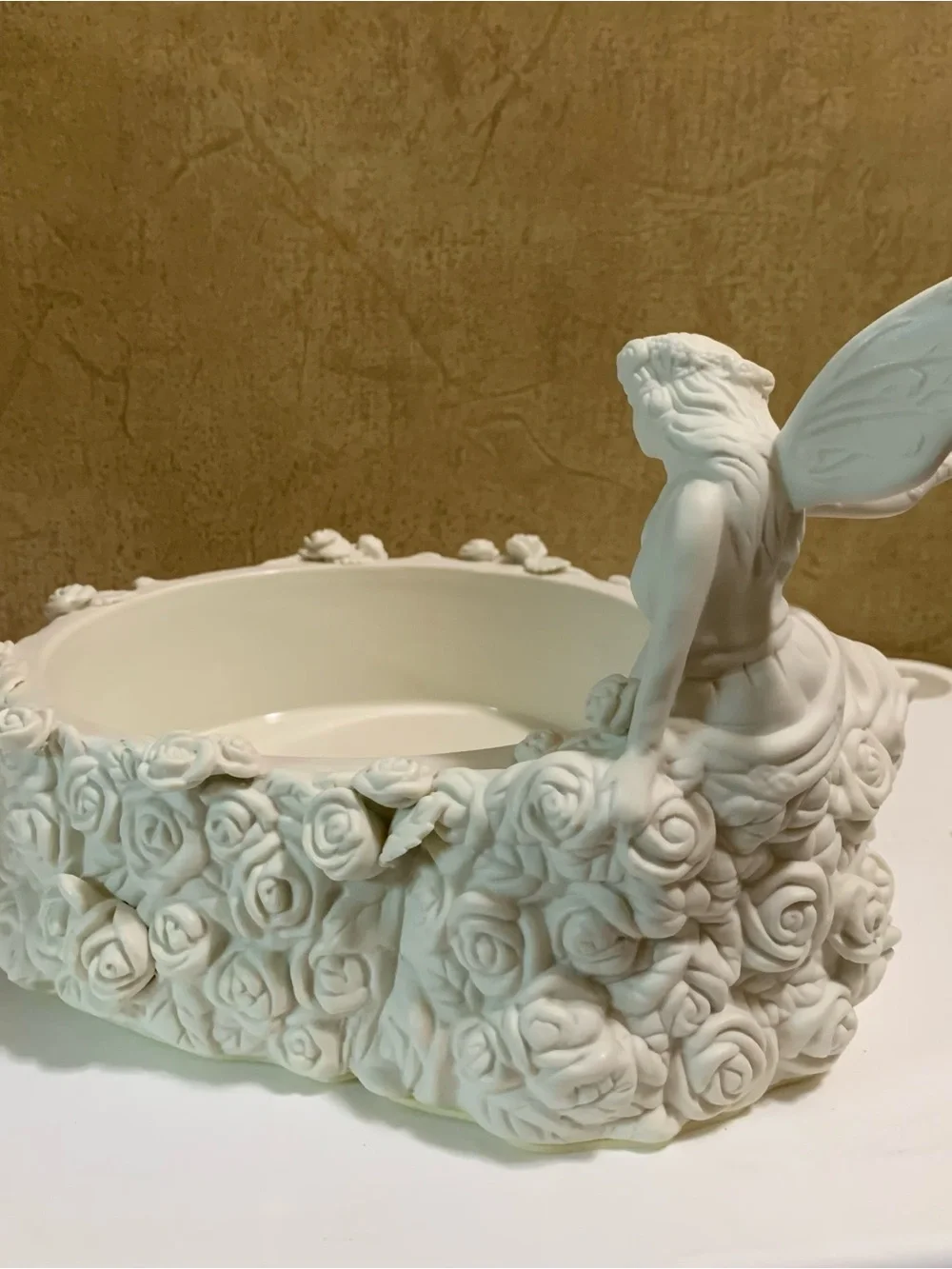 PARTYLITE Fairyland Reflections 3 Wick Candle Holder Porcelain Fairy P7068 NIB